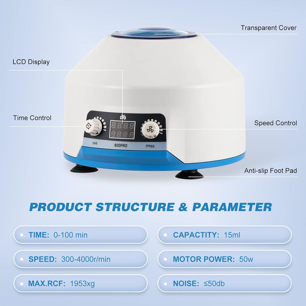 Mxmoonant Centrifuge Machine, 15mlX6 Lab Benchtop PRP Centrifuges