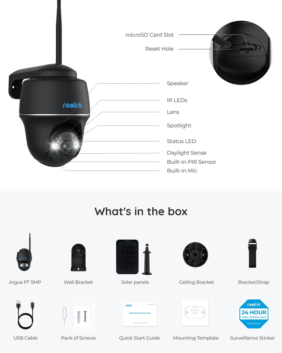 REOLINK Argus PT Ultra First 4K Solar Security Cameras Wireless Outdoor