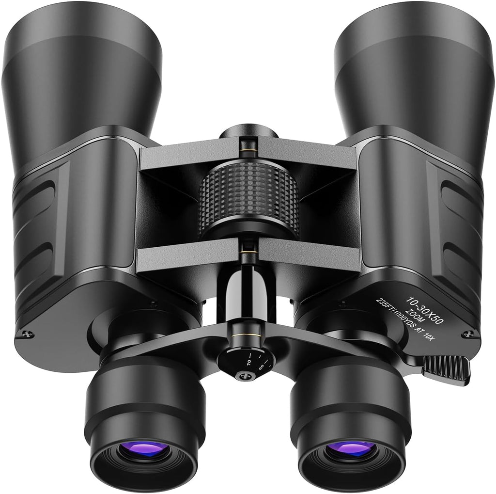 10-30x50 High Power Zoom Binoculars for Adults, Low Light Night Vision/Daily Waterproof / BAK7 Prism/FMC Lens, HD Professional Binoculars for Bird Watching, Hunting, Outdoor, Hiking.