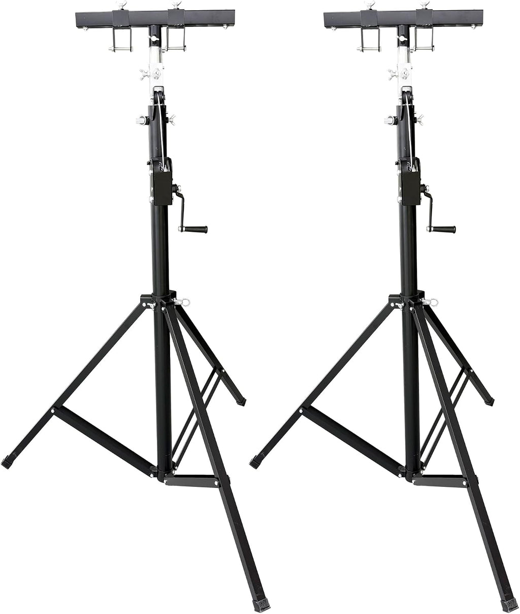 INTSUPERMAI Two (2) xTruss Lighting Crank Stand Light Trussing Stands Portable Crank Lighting Stand System T-Bars Triangle Truss 5.91-13.12in Height for Lighting Audio Stage Mounting