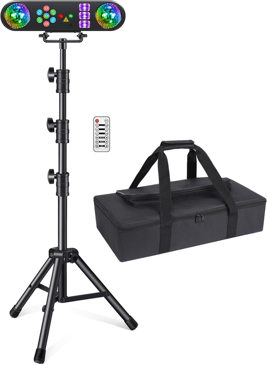 Telbum DJ Lights with Stand, 5 in 1 Party Bar Light Package and 1500W Fog Machine, Make a Party Show
