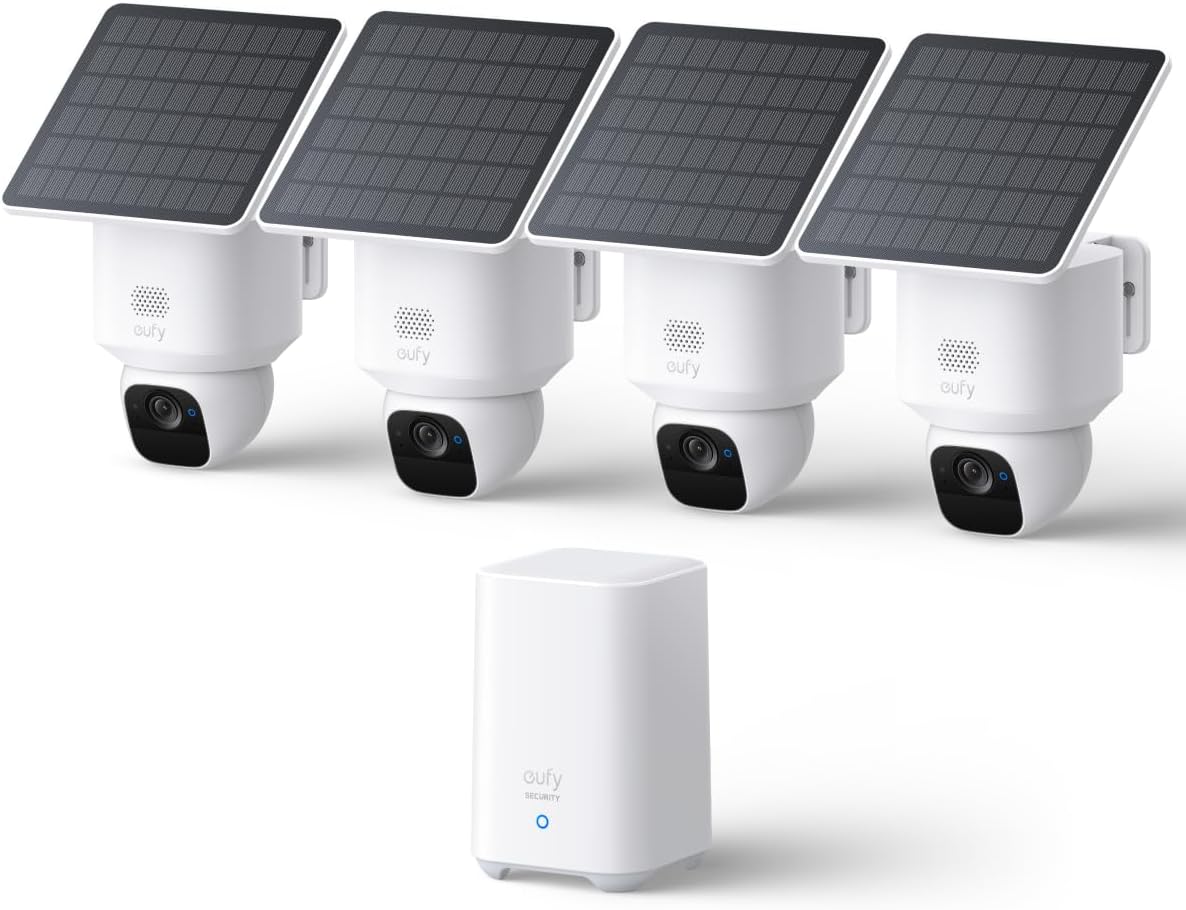 eufy Security SoloCam E30, 4-Cam Kit, 2K Solar Security Camera