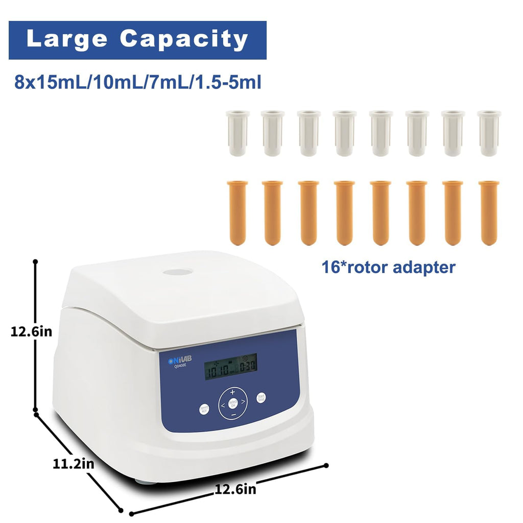 ONiLAB PRP Centrifuge, 8X15ml/10ml/7ml/1.5-5ml, 300-4000RPM, Max 1860Ãg