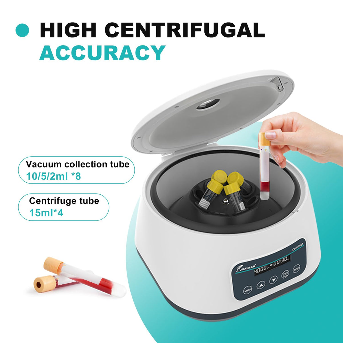 JOANLAB LC-400 PRP Centrifuge, 8x2/5/10ml & 4x15ml Tubes