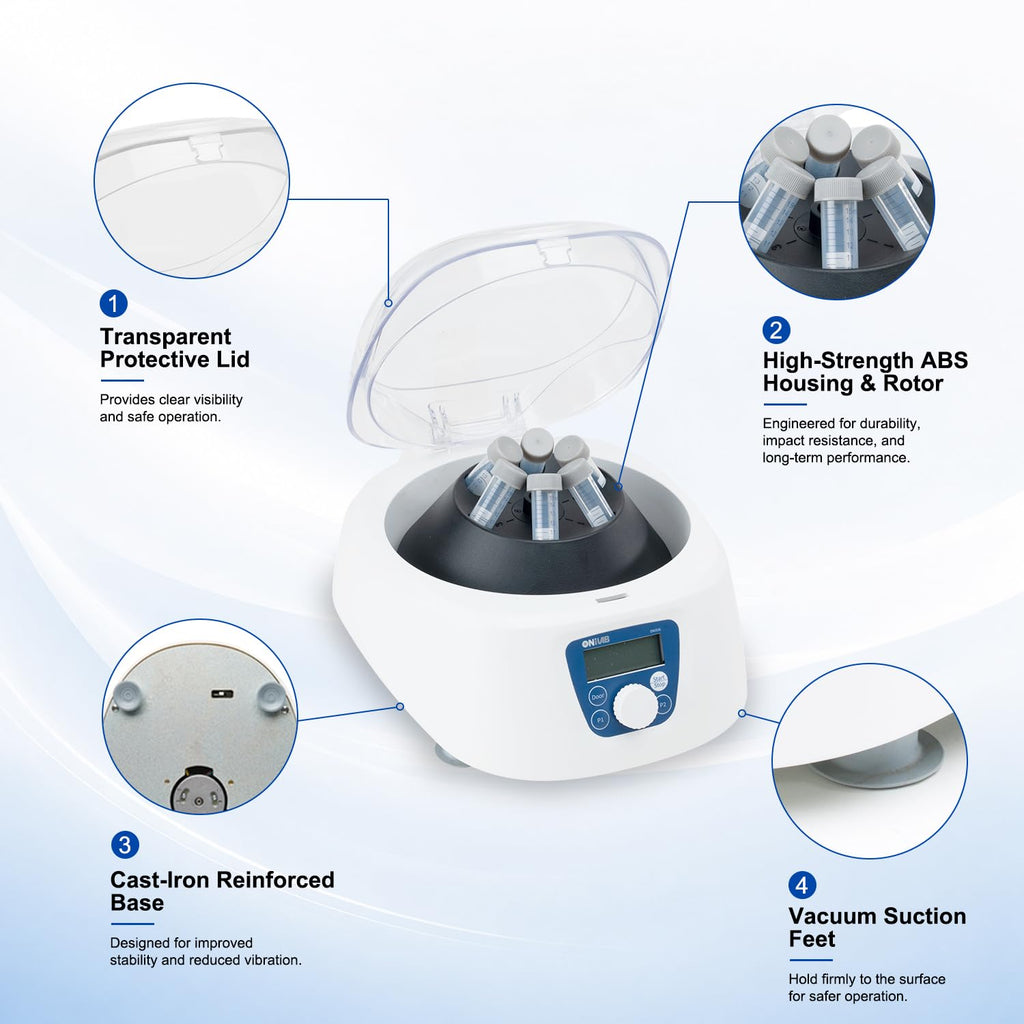 ONiLAB PRP Centrifuge, 300-5000RPM, 2600Ãg LCD Lab Centrifuge