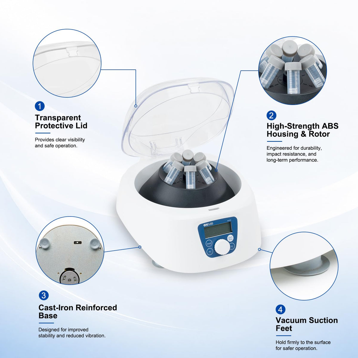 ONiLAB PRP Centrifuge, 300-5000RPM, 2600Ãg LCD Lab Centrifuge
