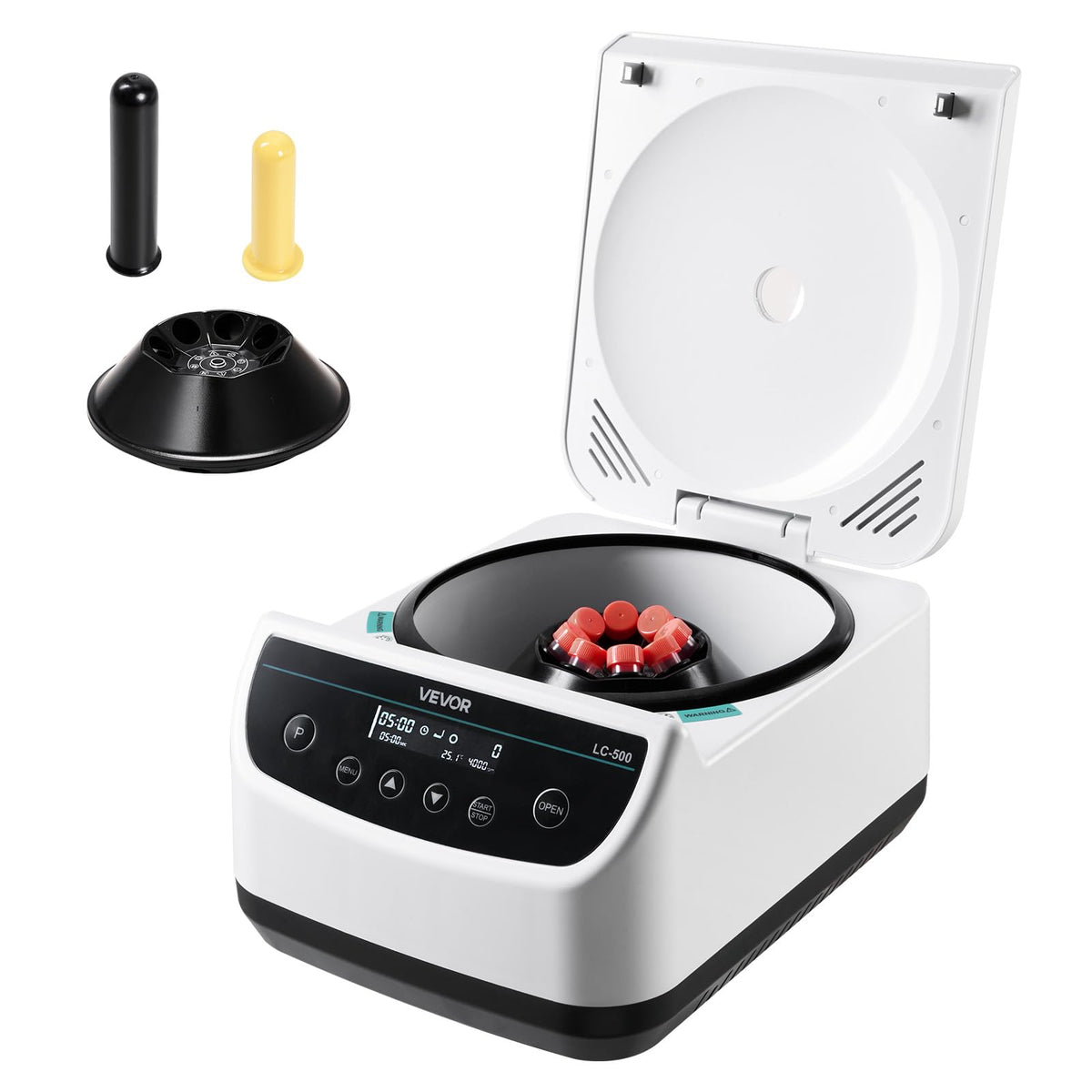VEVOR Centrifuge Machine, 100-2100xg RCF Electric Laboratory Centrifuge Machine with 1 Rotor for 2/5/10/15/50ml Tube Capacity, Low Speed 500-4000rpm with Timer, Widely Used in Various Experiments