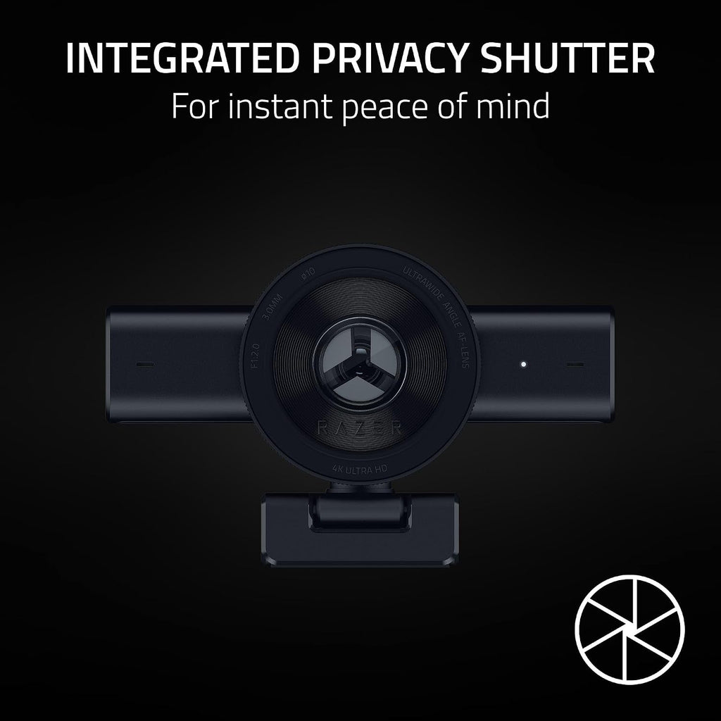 Razer Kiyo V2 Webcam for Streaming and Collaboration 4K 30Fps, Black