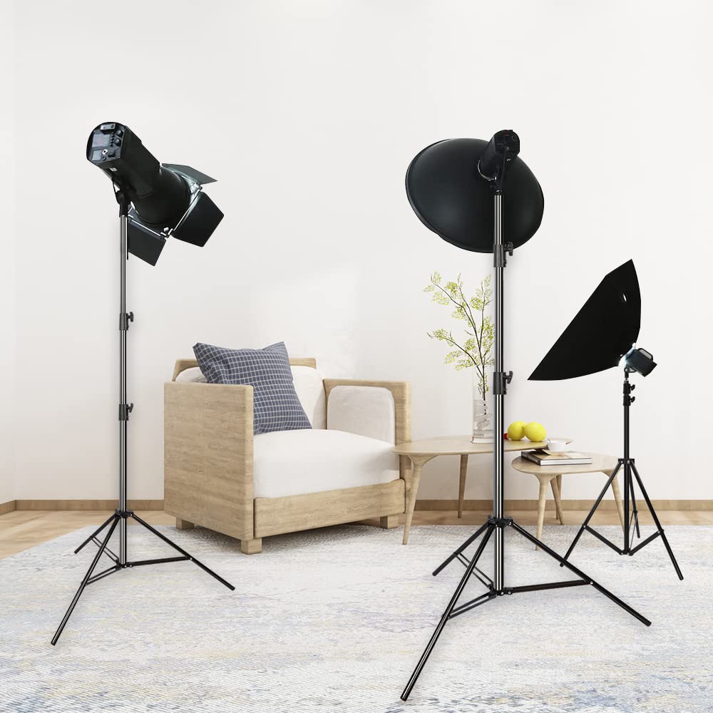 Heavy Duty Aluminum Alloy Photography Video Tripod Light Stands, Tripod Stands for Softboxes, Umbrellas, Reflectors, Lights - Pack of 2, 9.19 Feet/2.8M