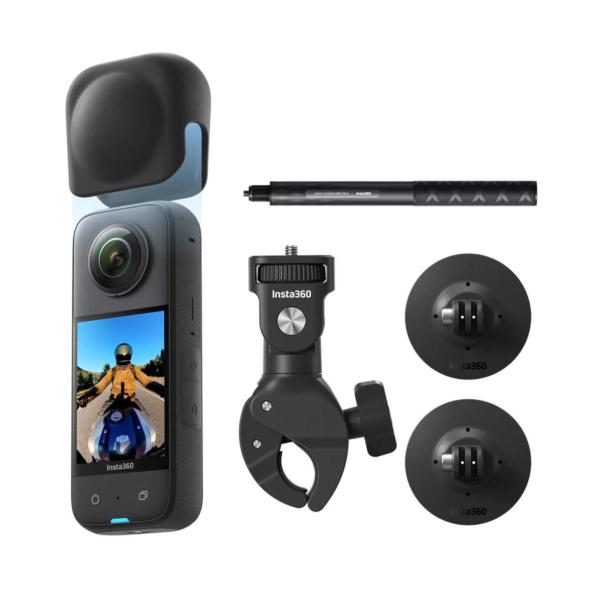 Insta360 X3, 360 Action Camera with 5.7K 360 Active HDR Video, 4K Single-Lens Camera, Waterproof, FlowState Stabilization, 2.29" Touchscreen, AI Editing, for Motorcycle, Wintersports and Vlogging