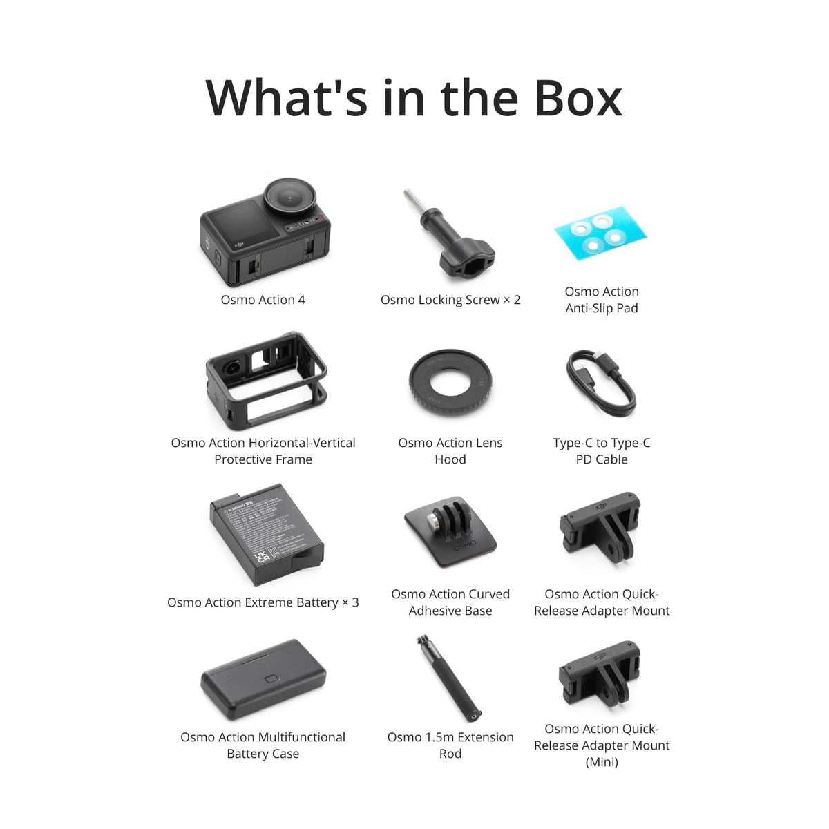 DJI Osmo Action 4 Essential Combo, Waterproof Action Camera Vlogging Camera