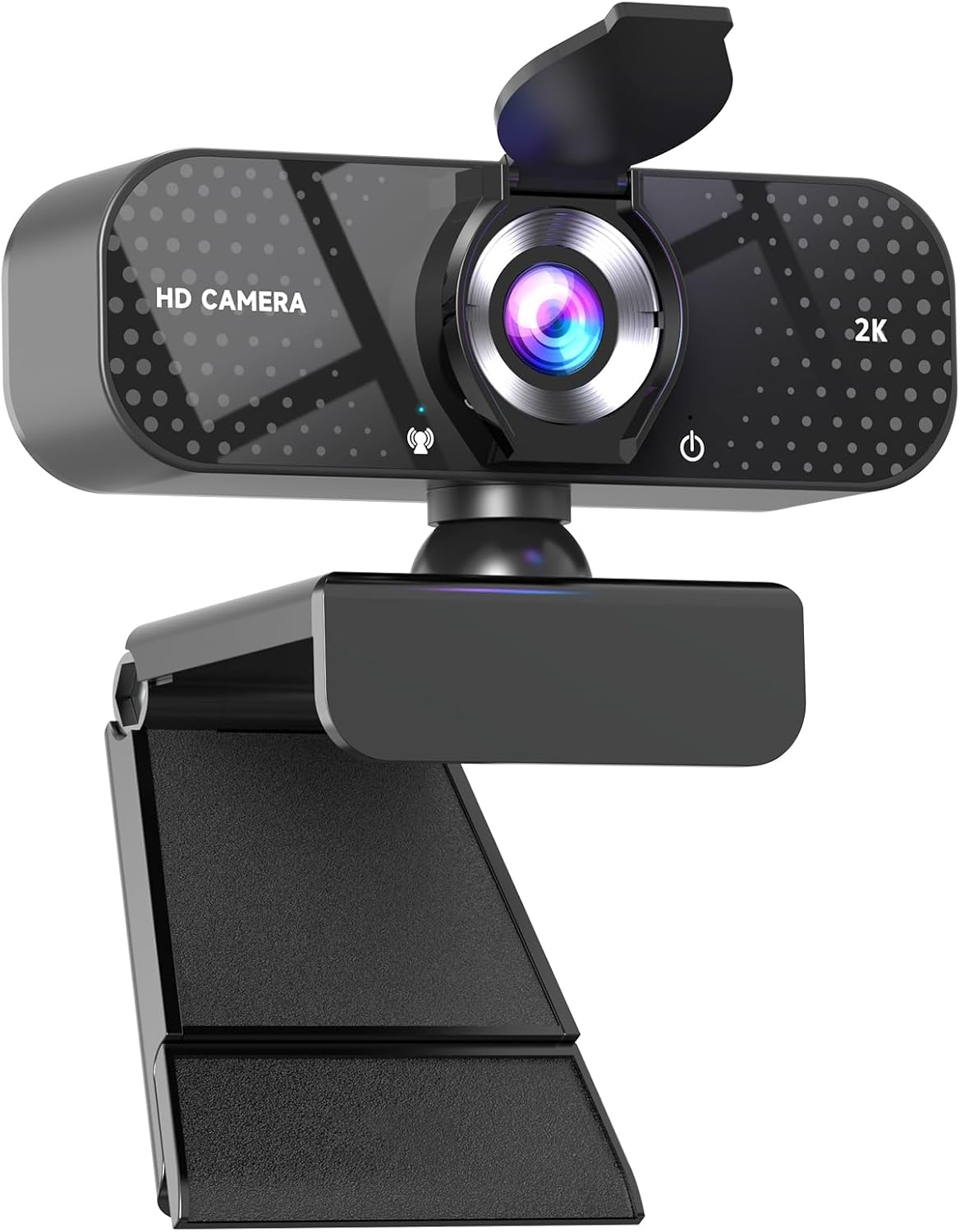 TRAUSI 2K HD Plug & Play Webcam with Privacy Cover and Noise-Canceling Mic, Compatible with Teams Beiyongde