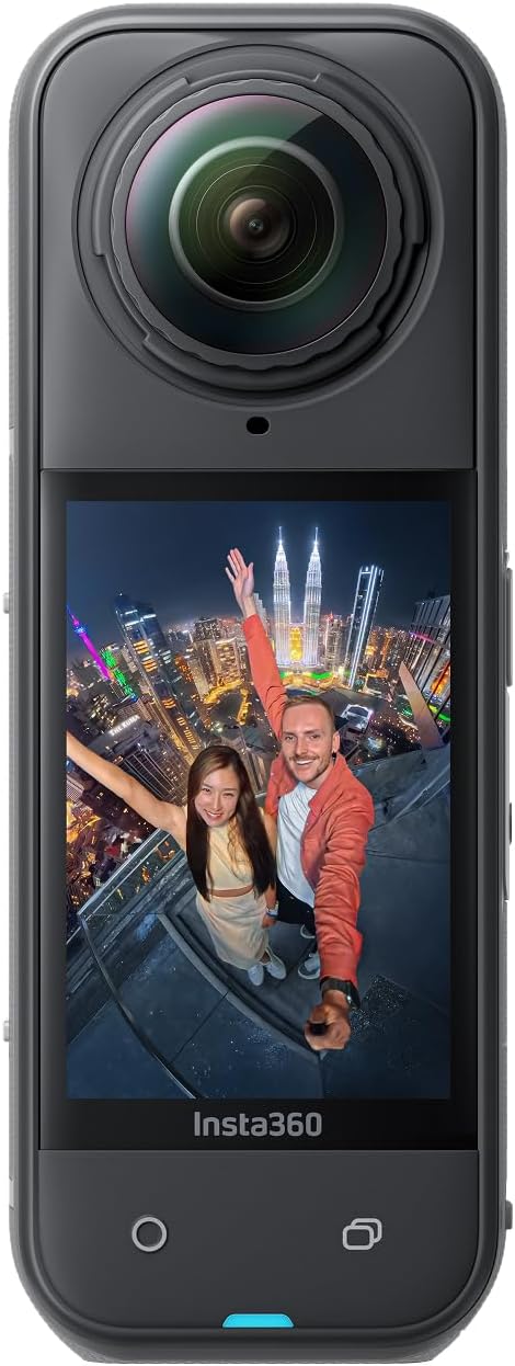 Insta360 X5 - Waterproof 8K 360Â° Action Camera, Leading Low Light, Invisible Selfie Stick Effect, Rugged and Replaceable Lens, 3-Hour Battery, Built-in Wind Guard, Stabilization, Triple AI Chip Design