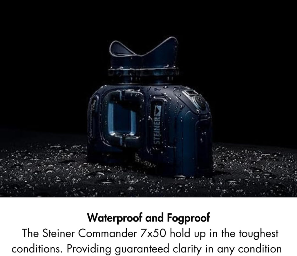 Steiner Optics Commander 7x50 Marine Binoculars with Integrated HD-Stabilized Compass â Professional Waterproof Boating Optics with Sports-Auto-Focus - German Qaulity and Heritage Warranty.