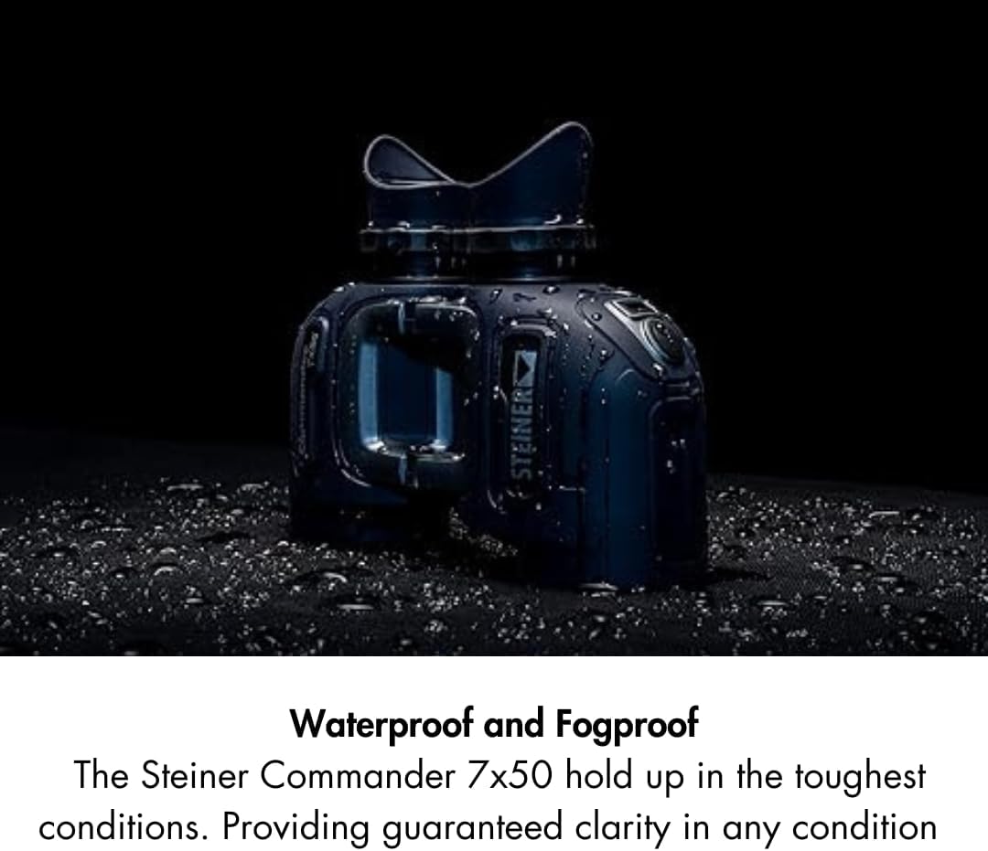 Steiner Optics Commander 7x50 Marine Binoculars with Integrated HD-Stabilized Compass â Professional Waterproof Boating Optics with Sports-Auto-Focus - German Qaulity and Heritage Warranty.
