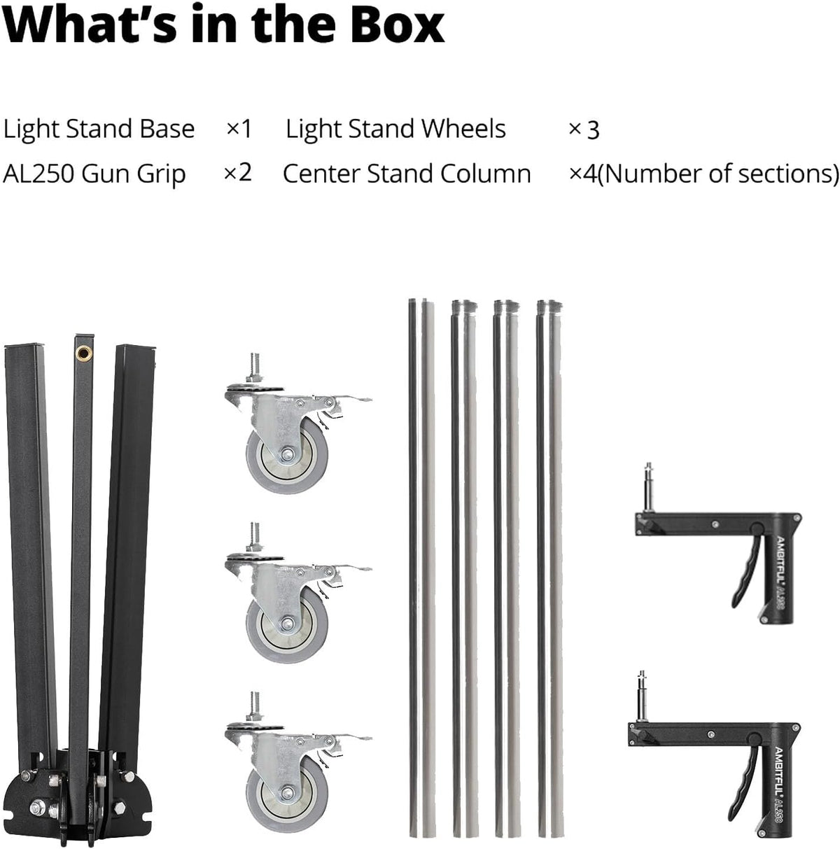 AMBITFUL 8.5FT Light Stand with Wheels, Heavy Duty for Studio Lights