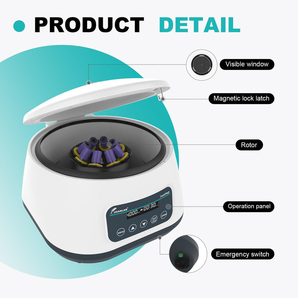 JOANLAB LC-400 PRP Centrifuge, 8x2/5/10ml & 4x15ml Tubes
