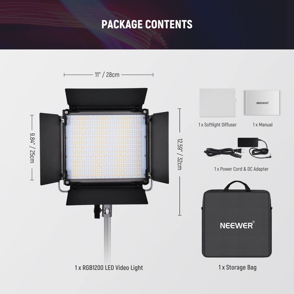 NEEWER 660 PRO RGB LED Video Light with App Control/Barn Door/U Bracket