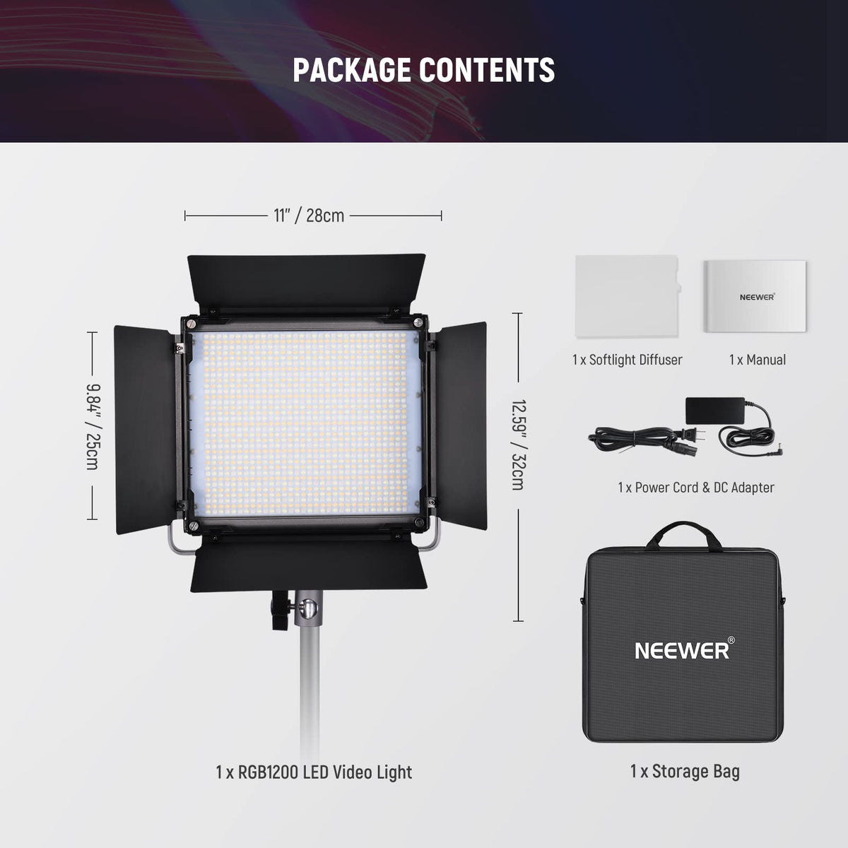 NEEWER 660 PRO RGB LED Video Light with App Control/Barn Door/U Bracket