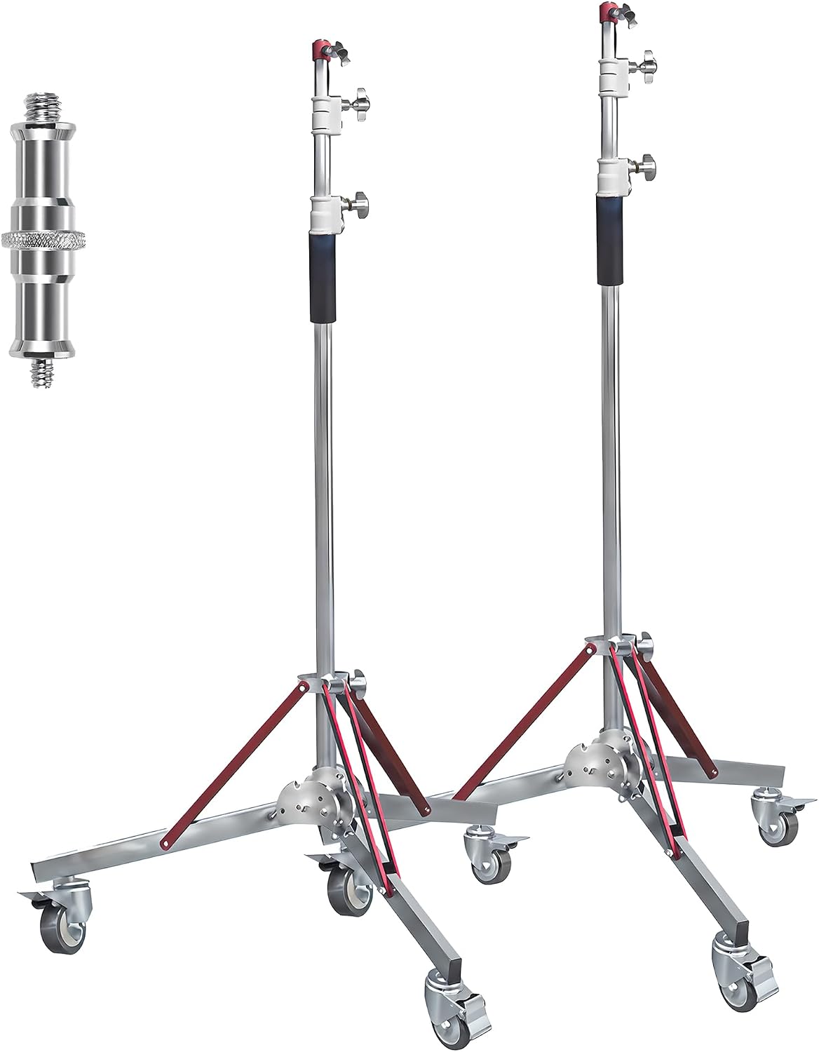 Kate 2Pcs Heavy Duty 10.8ft Light Stand with Casters for Softbox, Monolight