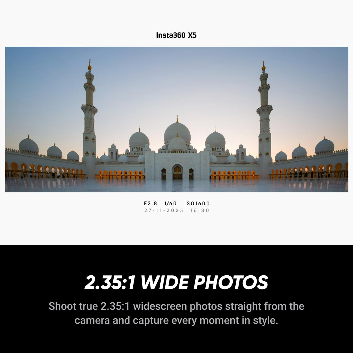 Insta360 X5 - Waterproof 8K 360Â° Action Camera, Leading Low Light, Invisible Selfie Stick Effect, Rugged and Replaceable Lens, 3-Hour Battery, Built-in Wind Guard, Stabilization, Triple AI Chip Design