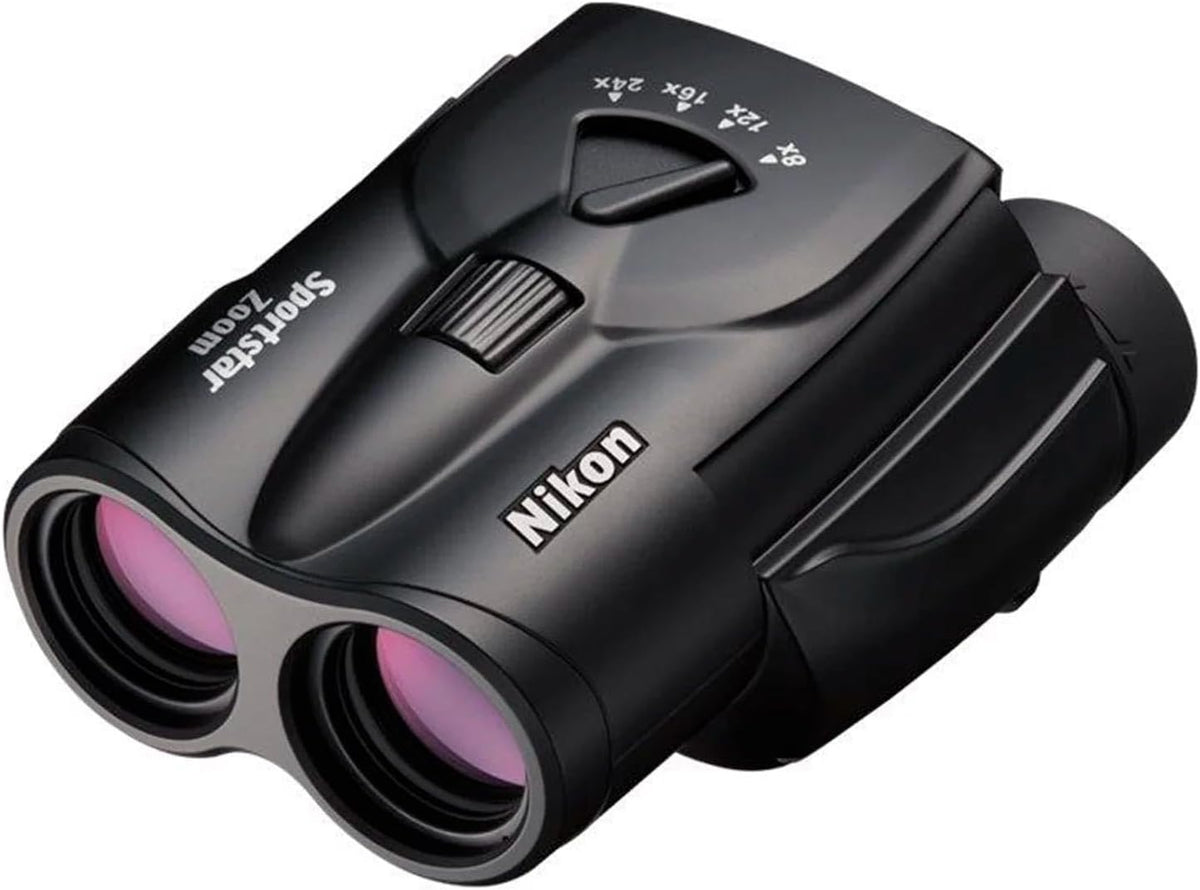 Nikon Sportstar Zoom 8-24x25mm Binoculars - Multi-Coated Lenses, Porro Prism Optics, Fast Focus Control - Compact Lightweight Binocular for Sports Events, Wildlife & Outdoor Viewing