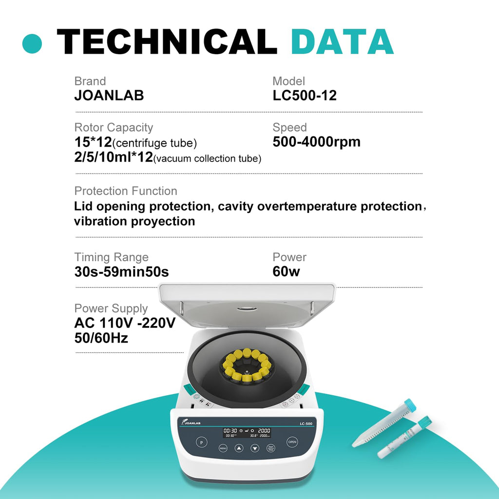 JOANLAB LC500-MP Microplate Centrifuge, 4Ã96-Well, 500-2000RPM