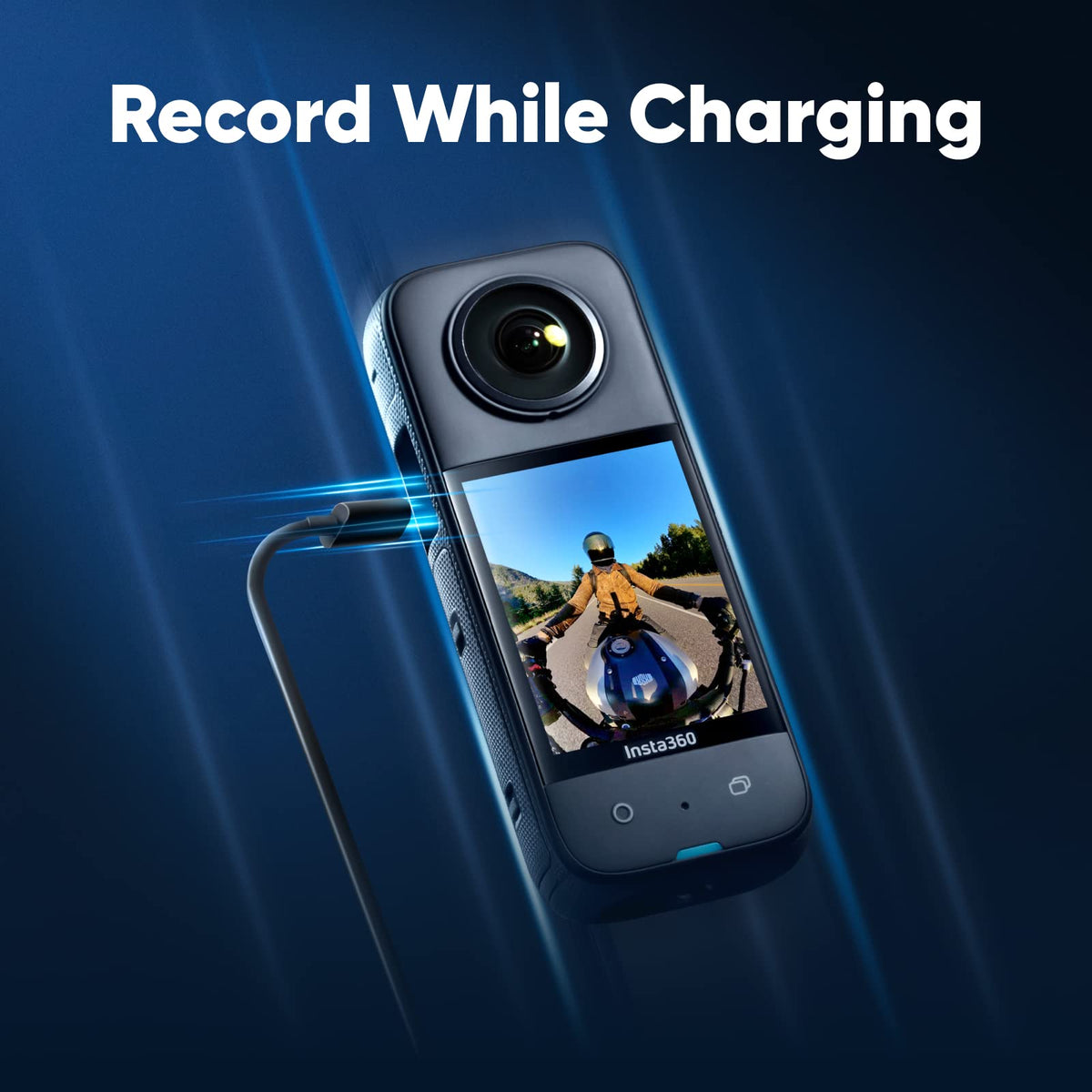 Insta360 X3, 360 Action Camera with 5.7K 360 Active HDR Video, 4K Single-Lens Camera, Waterproof, FlowState Stabilization, 2.29" Touchscreen, AI Editing, for Motorcycle, Wintersports and Vlogging