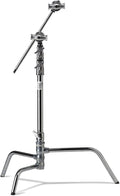 Kupo 20" C-Stand Turtle Base Kit Professional Grip Stand with 2.5" Grip Head and 20" Grip Arm, Heavy-Duty Steel Construction for Photography and Video Lighting - Silver (KS704512)