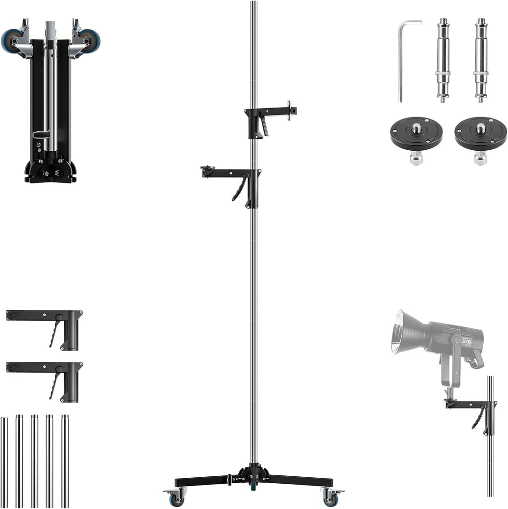 Selens 98.4â/250cm Heavy Duty Light Stand, Max Load 33lbs/15kg