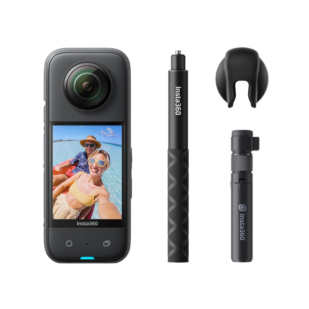 Insta360 X3, 360 Action Camera with 5.7K 360 Active HDR Video, 4K Single-Lens Camera, Waterproof, FlowState Stabilization, 2.29" Touchscreen, AI Editing, for Motorcycle, Wintersports and Vlogging
