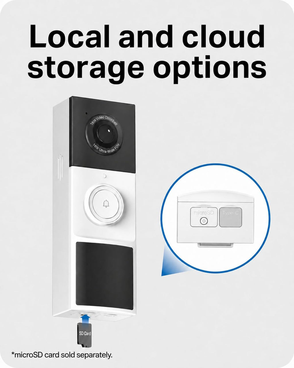 Tapo 2K+ Wired or Battery Powered Smart Video Doorbell with Chime, D225