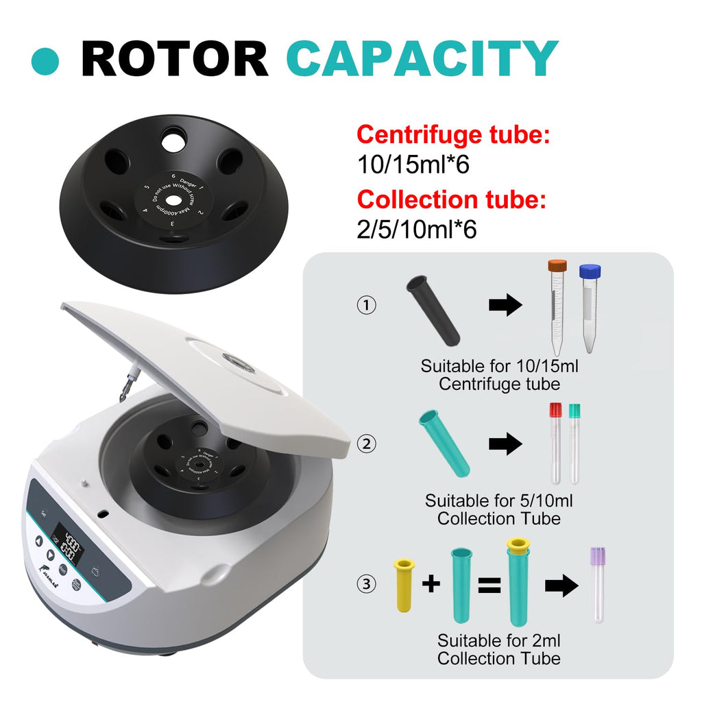 Benchtop Centrifuge, 8x2/5/10/15ml Tubes