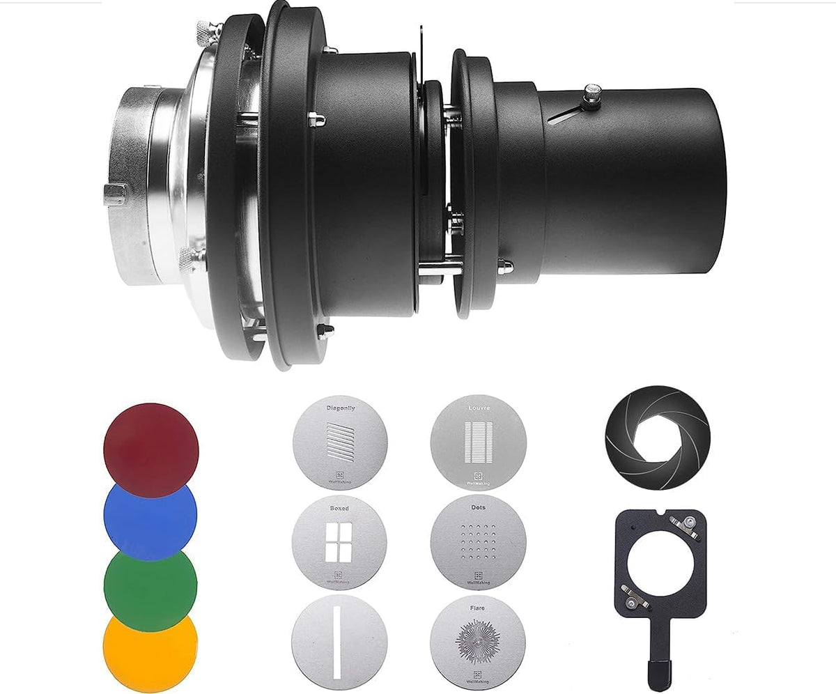 WELLMAKING Bowens Mount Optical Snoot Projector kit for Photo Video Studio