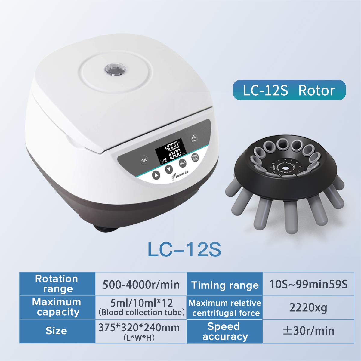 Benchtop Centrifuge, 8x2/5/10/15ml Tubes