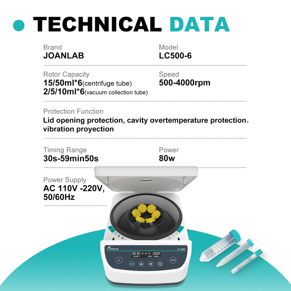 JOANLAB LC500-MP Microplate Centrifuge, 4Ã96-Well, 500-2000RPM
