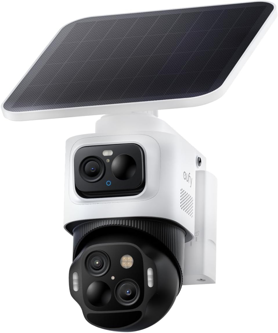 eufy Security eufyCam S4, 4K Solar Camera, 3-Lens PTZ, 360Â° Coverage