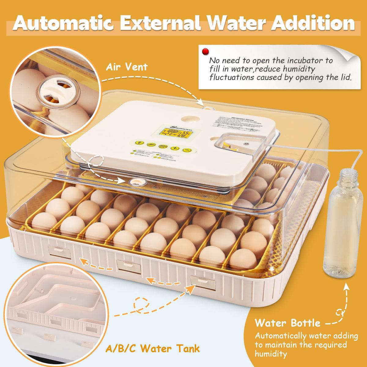 Sailnovo 56 Egg Incubator for Hatching Eggs with Automatic Egg Turning Gray