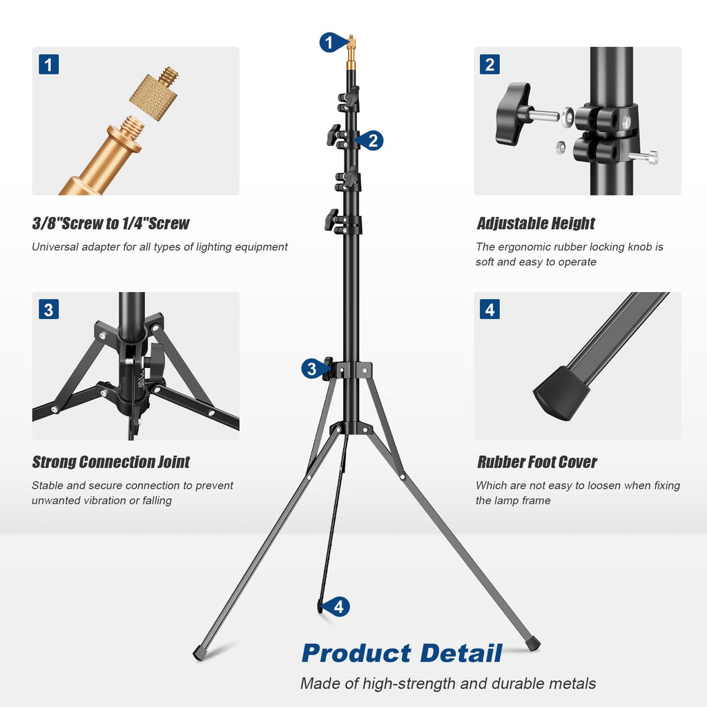 GODOX 380F Heavy Duty Light Stand 150in/12.6' Light Stand Spring Cushioned