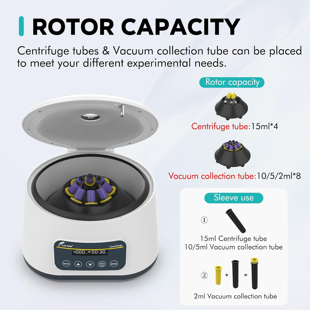 LAB FISH LC-400 PRP Centrifuge, 8x2/5/10ml & 4x15ml Tubes