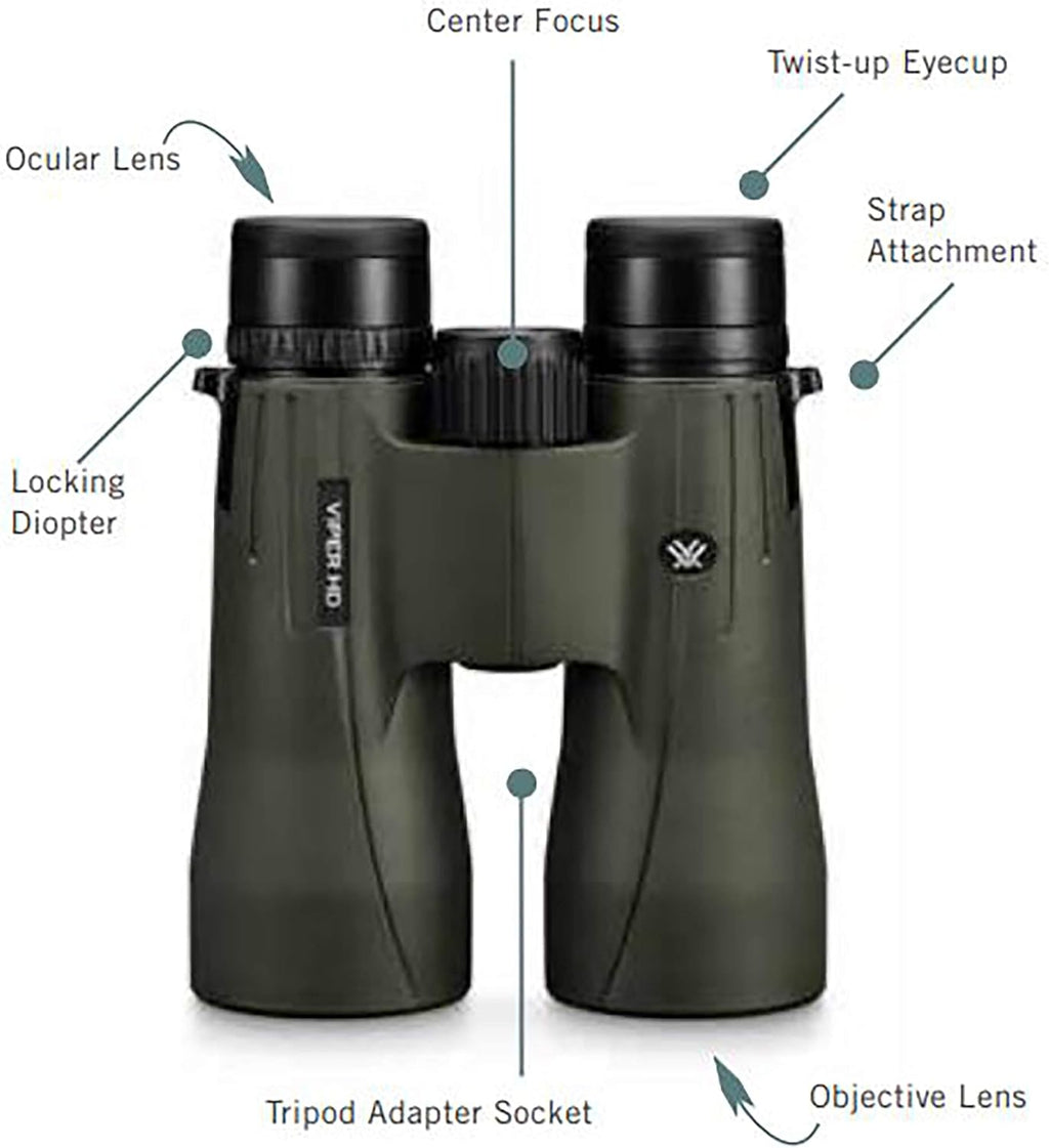 Vortex Viper HD Roof Prism Binoculars 12x50
