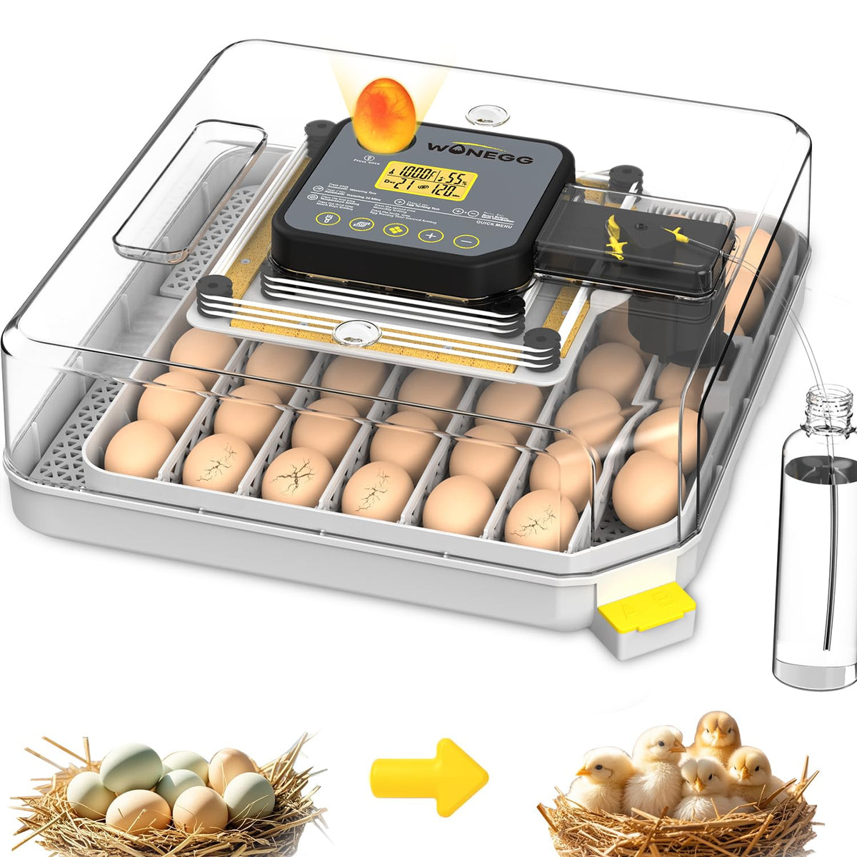 Egg Incubator Incubators for Hatching Eggs 48 Eggs for Lab Home Farm with Automatic Egg Turning for Chicken, Ducks, Goose, Quail
