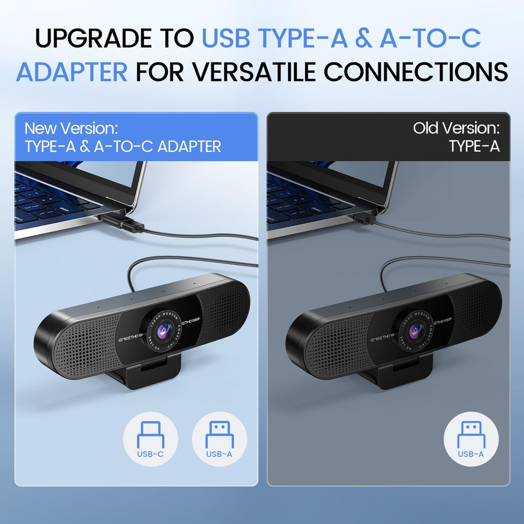 EMEET C960 Ultra 4K Webcam for Mac & PC, 1/1.5" Large Sensor, Metal Body