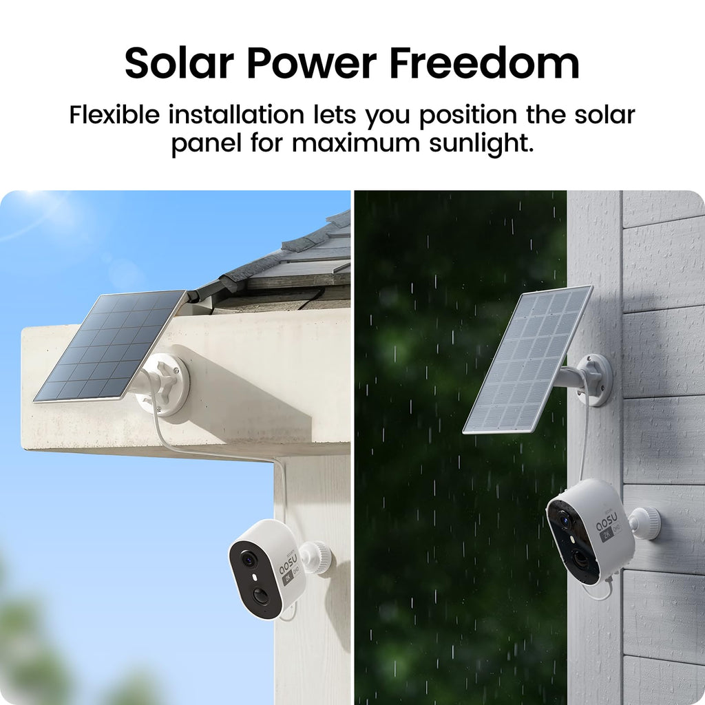 aosu 2K Solar Security Cameras Wireless Outdoor System, 4-Cam-Kit