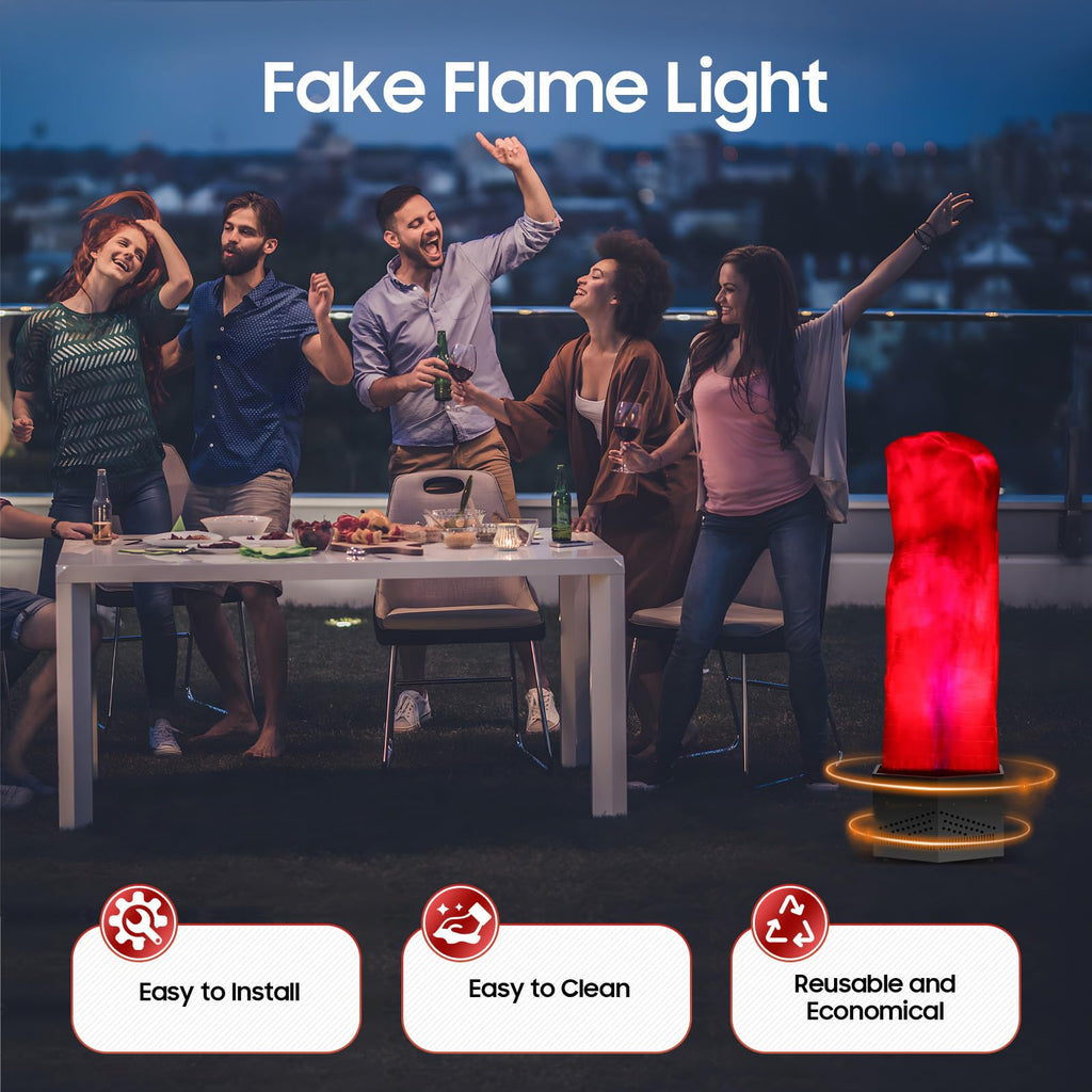 Flame Light 4.9ft Fake Fire Flame,Fake LED Campfire, Realistic Fake Fire Flame, Artificial Fake Fire Flames LED Beads, Atmosphere Effect Simulated Campfire Light (Roundness)