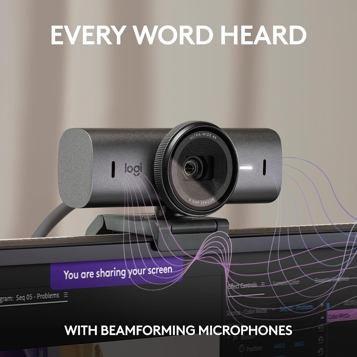 Logitech MX Brio Ultra HD 4K Webcam Collaboration and Streaming - Graphite