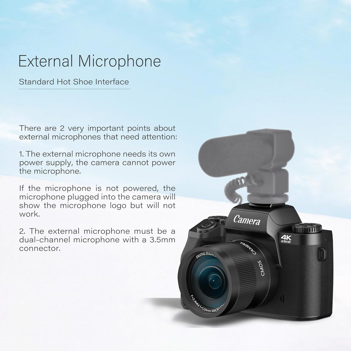 4K Digital Camera, 64MP WiFi Cameras for Photography with 4" Touchscreen