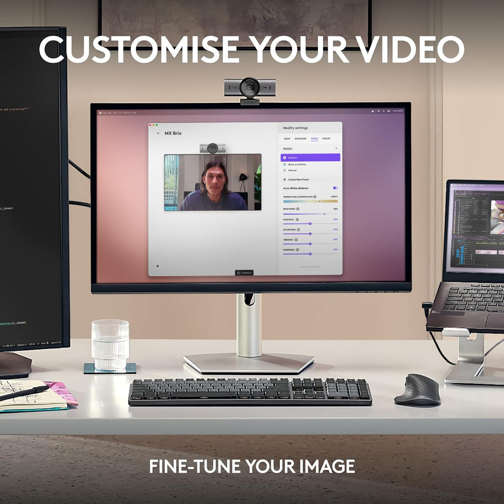 Logitech MX Brio Ultra HD 4K Webcam Collaboration and Streaming - Graphite
