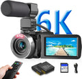 Video Camera 6K 64MP UHD WiFi Vlogging Cameras for YouTube with 32GB Card
