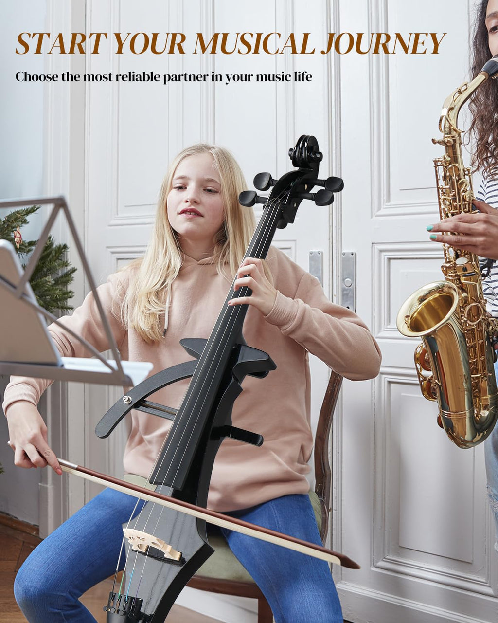 Ktaxon Electric Cello 4/4 Full Size Silent Cello (S Style)